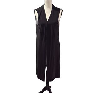 DKNY Black Asymmetrical Sleeveless Duster